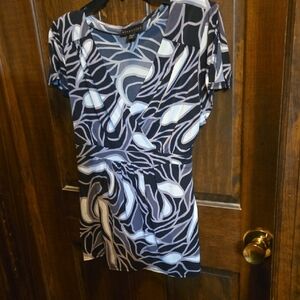 Attention Black and White Sheath Blouse